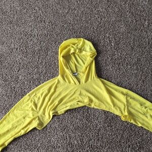 SHEIN Yellow Mesh Hooded Shrug